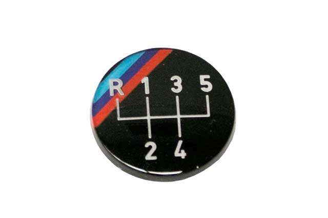 BMW Emblem - Oval Shift Knob M Stripes 5 Speed Pattern Adhered | 1981-1991 25111220954