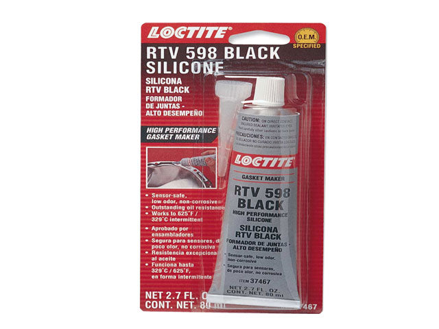 Sealing Compound - Loctite RTV 598 Black Silicone Gasket Maker 80 ml. Tube 37467
