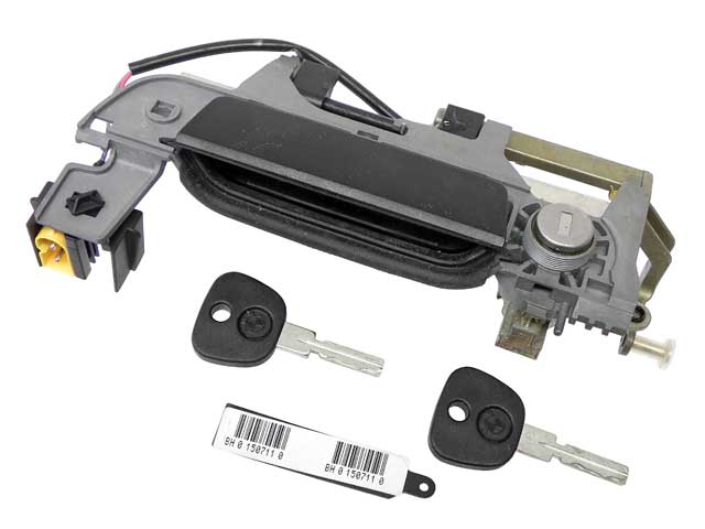 BMW Outside Door Handle Assembly with Key (Black) | 1996-2002 51218401623