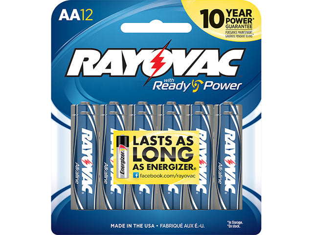 Consumer Battery - RAYOVAC Alkaline - AA Size 12 Pack 553579021