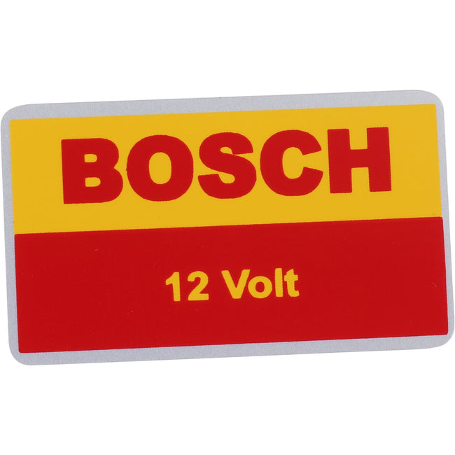 Sticker, "Bosch 12 Volt", Yellow & Red, 356C (64-65), 912 (65-69)