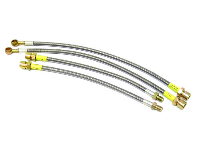Porsche Brake Hose Set - Steel Braided with Clear Protective Jacket, 928 | 1987-1995 995522103
