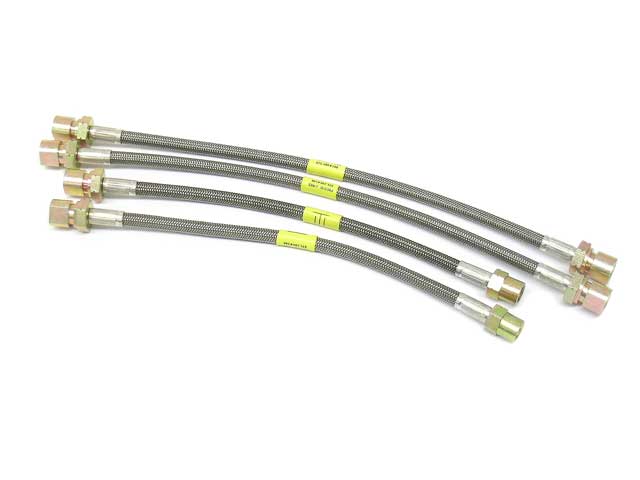 Porsche Brake Hose Set - Steel Braided with Clear Protective Jacket, 911 | 1989-1994 995522106