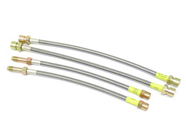 Porsche Brake Hose Set - Steel Braided with Clear Protective Jacket, 911 | 1995-1998 995522107