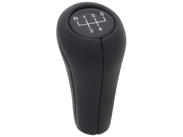 BMW Shift Knob - Black Leather with 5-Speed Emblem Push on Type | 1989-2006 25117500299
