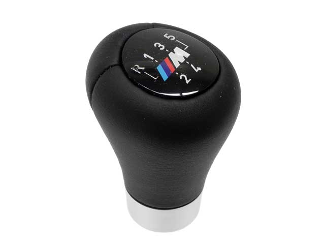 BMW Shift Knob - Black Leather with "M" 5-Speed Emblem Heavy, Push on Type | 1999-2006 25117896031
