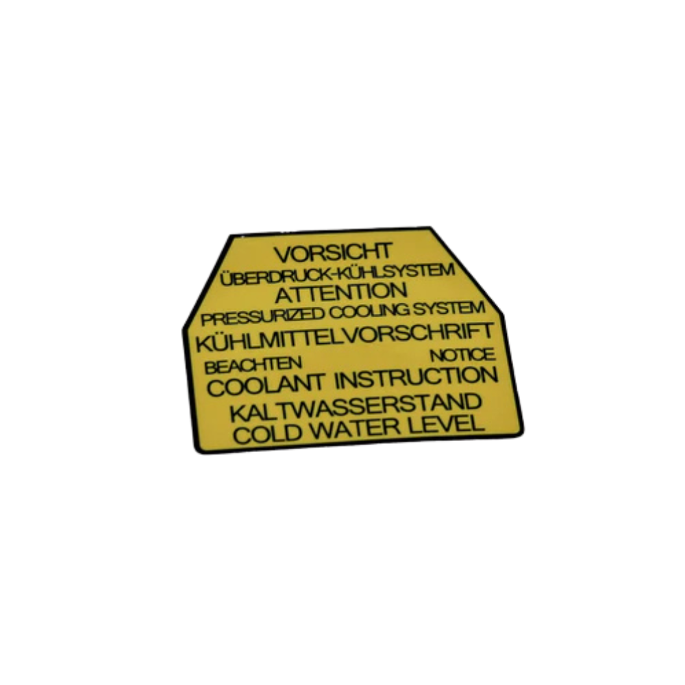Coolant Expansion Tank Decal - 928 | 1978-1995