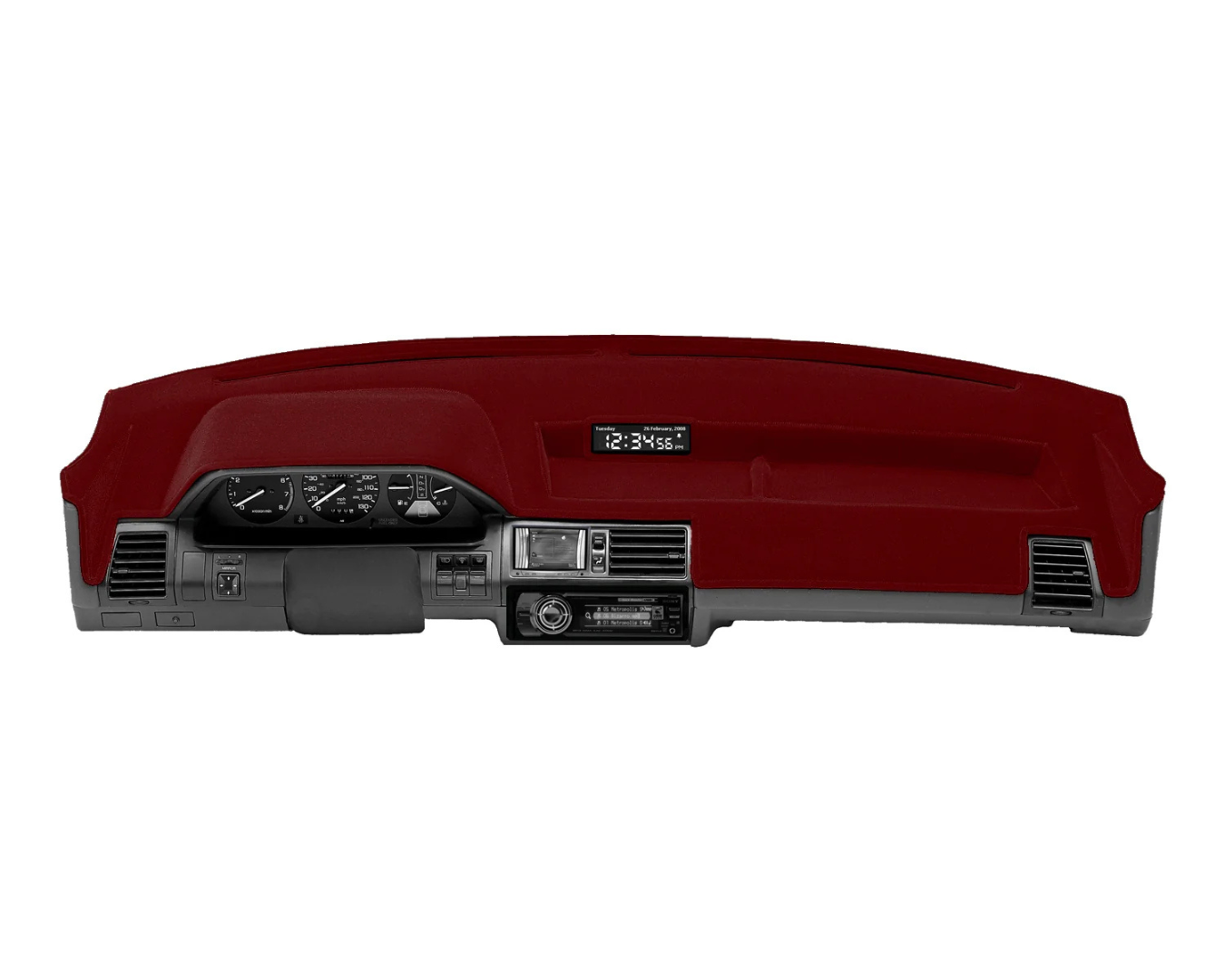 Custom Fit Velour Dashboard Cover - Red