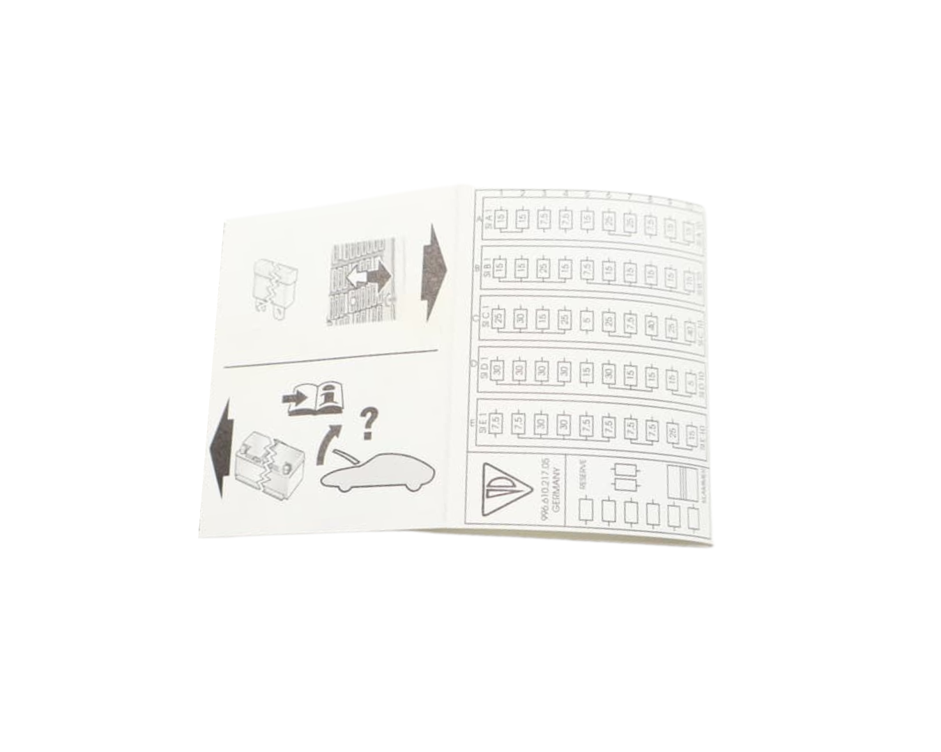 Fuse Lay-Out Sticker - 911 | Boxster | 1997-2004