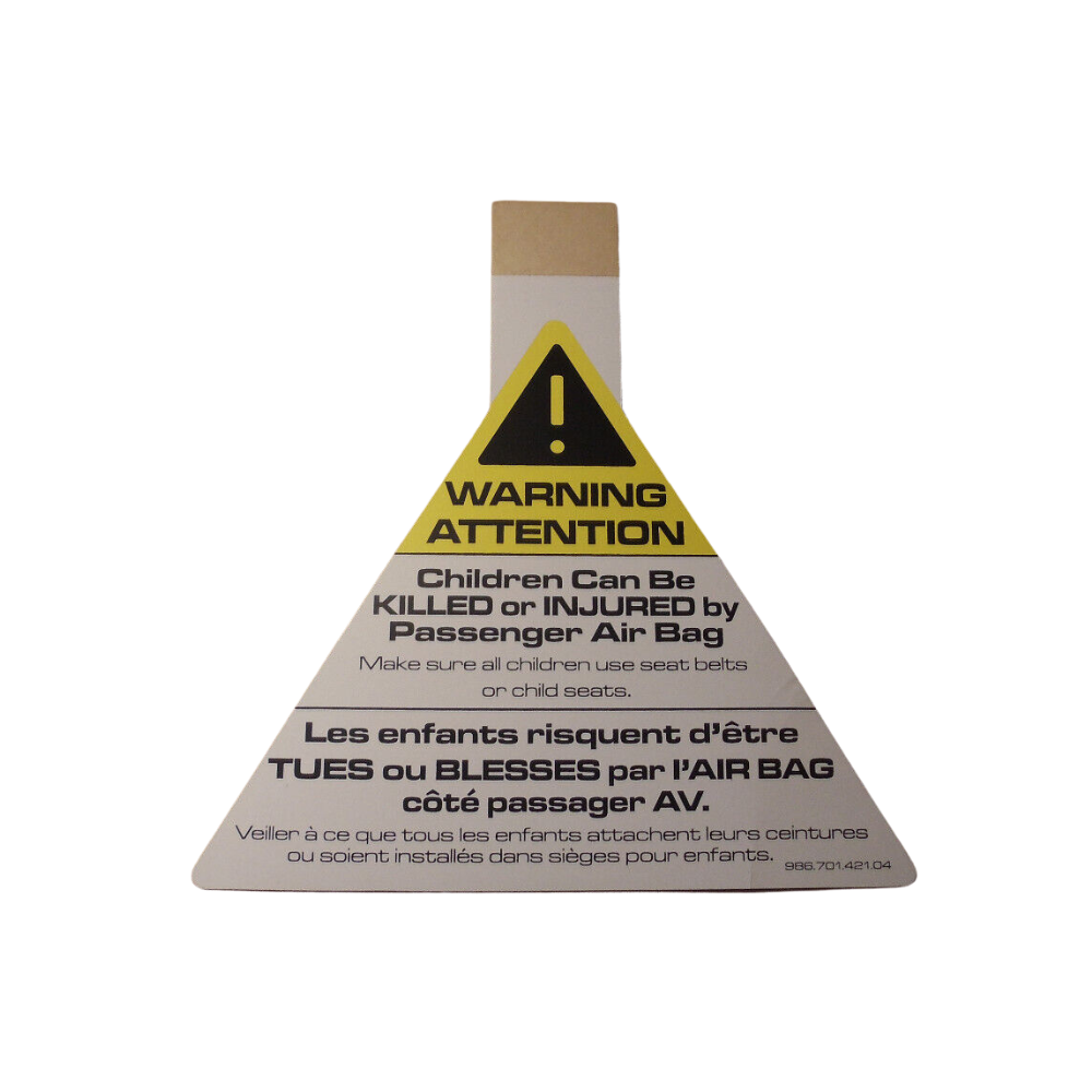 Porsche Air Bag Information Decal - Boxster 97-04 986-701-421-04