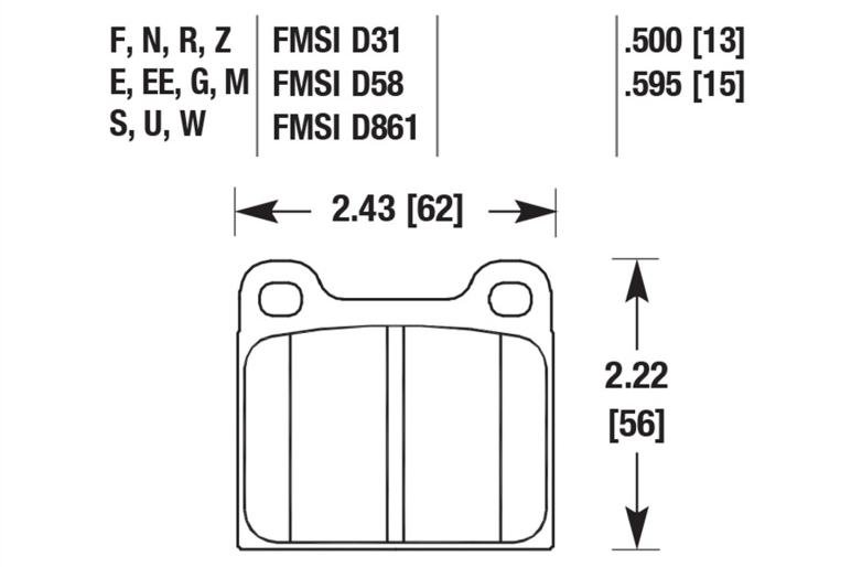 Porsche Brake Pads Rear - 356B/356C/911/930/912/912E/914/914-6 63-83 HB172U-595
