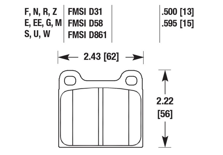 Porsche Brake Pads Set - 356B/356C/911/930/912/912E/914/914-6 63-83 HB172W-595