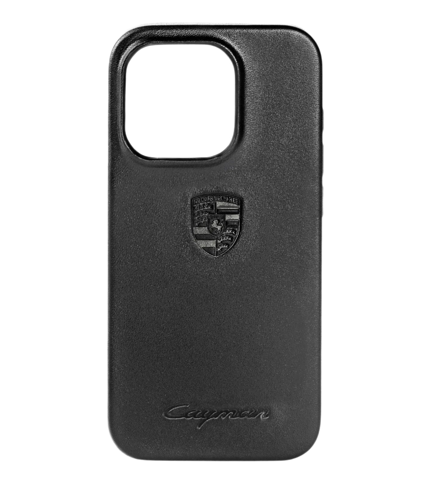 Porsche Cayman Embossed iPhone 15 Pro Case - Black