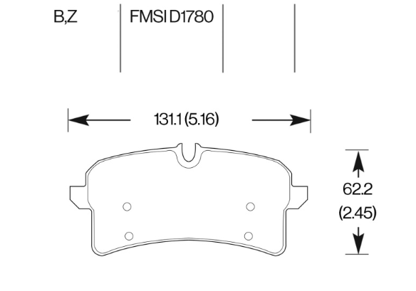 Porsche Ceramic Brake Pad Rear - Macan 15-18 HB915Z-664