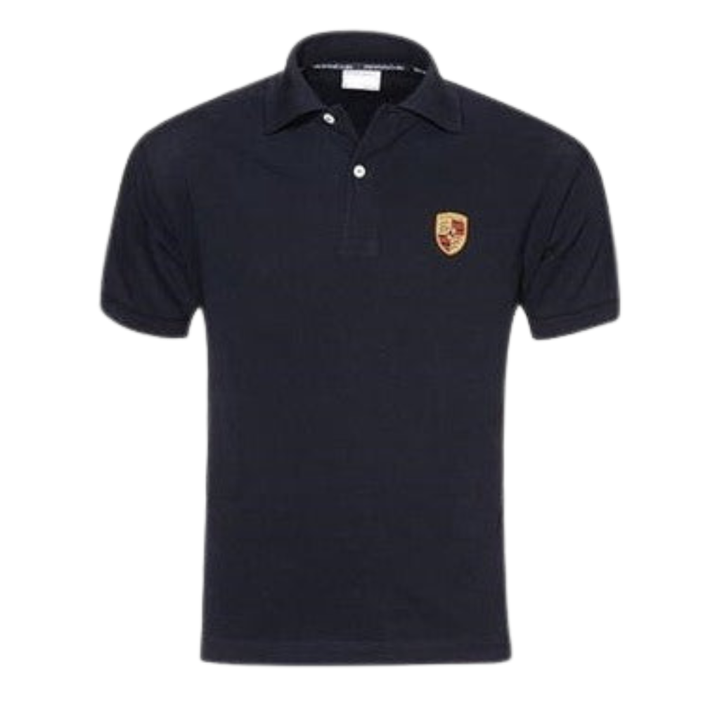 Porsche Crest Mens Black Polo Shirt
