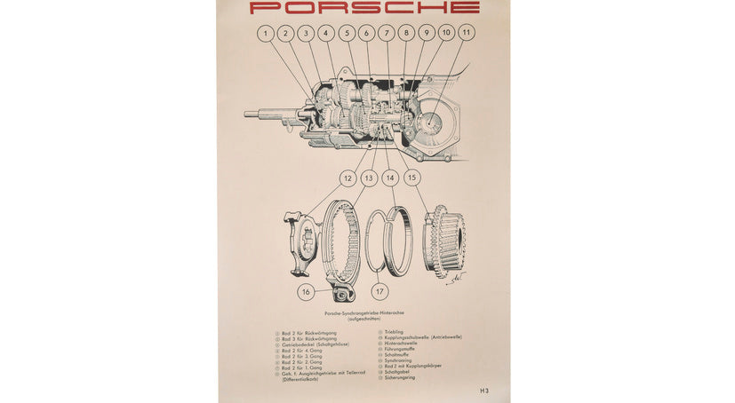 Porsche Cutaway Diagram - All 356s 50-65 PCG-356-741-00