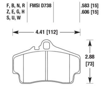 Porsche Disc Brake Pad - 911/Boxster 97-08 HB290W-606