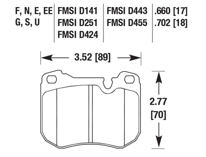 Porsche Disc Brake Pad - 924/928/944 77-88 HB199G-702