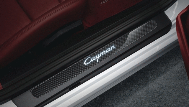 Porsche Door Entry Guards In Carbon Illuminated - 98104480033 - 981 - 982 12-23 98104480033