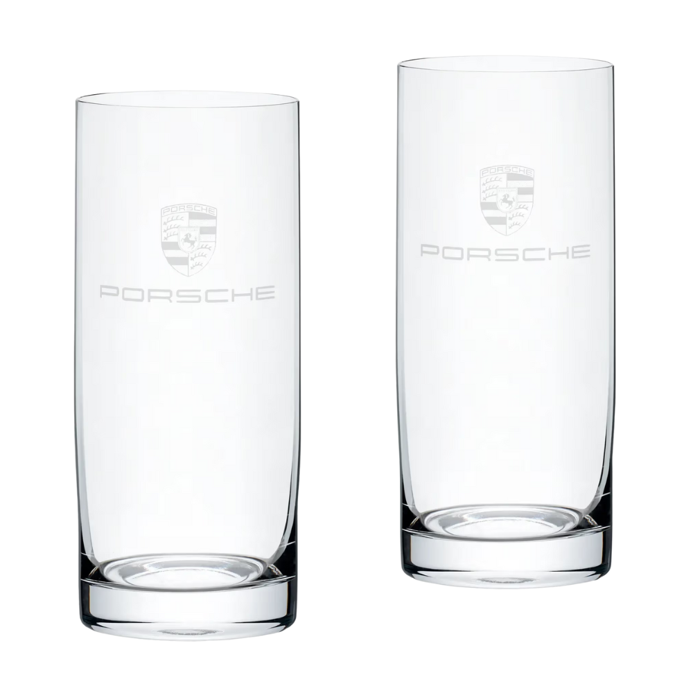 Porsche Essential Collection Crest Highball Glasses - Set Of 2