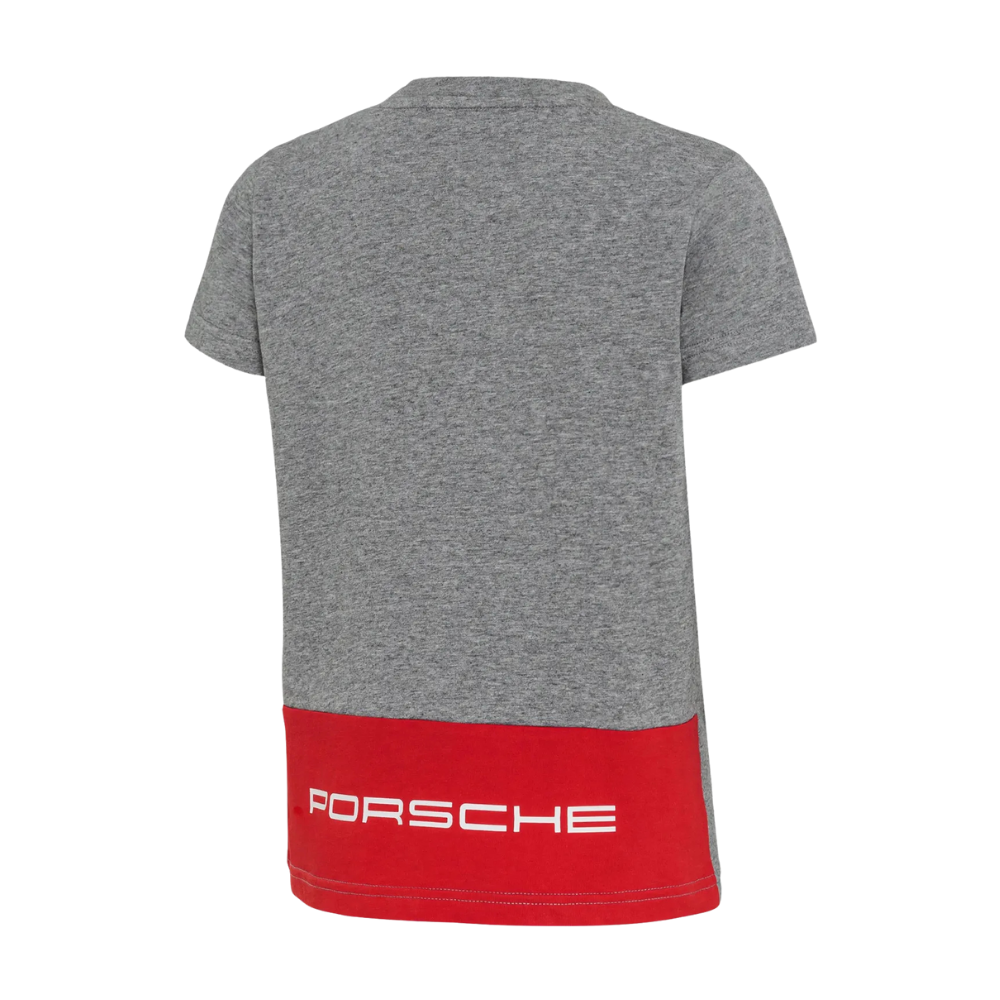 Porsche Essential Cotton Crew Neck Kids T-Shirt - Grey Melange