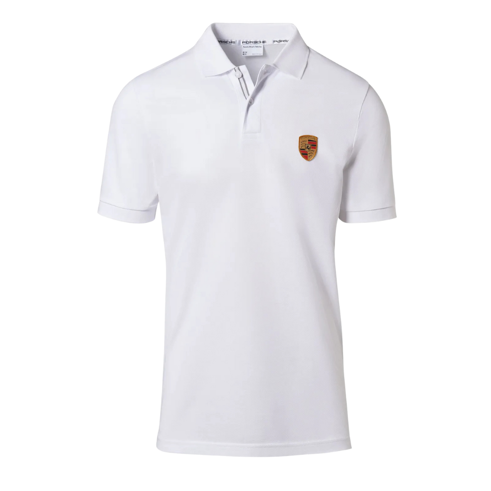 Porsche Essential Crest Mens White Polo Shirt