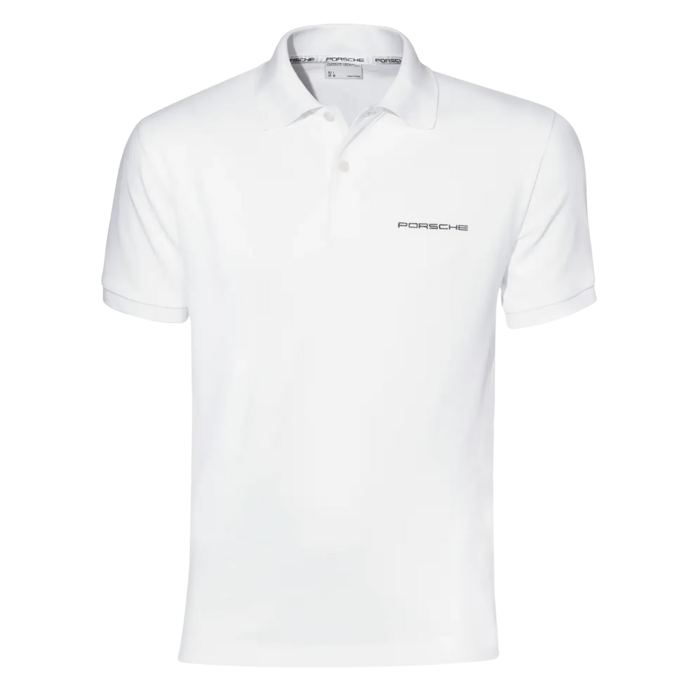 Porsche Essential Mens White Polo Shirt