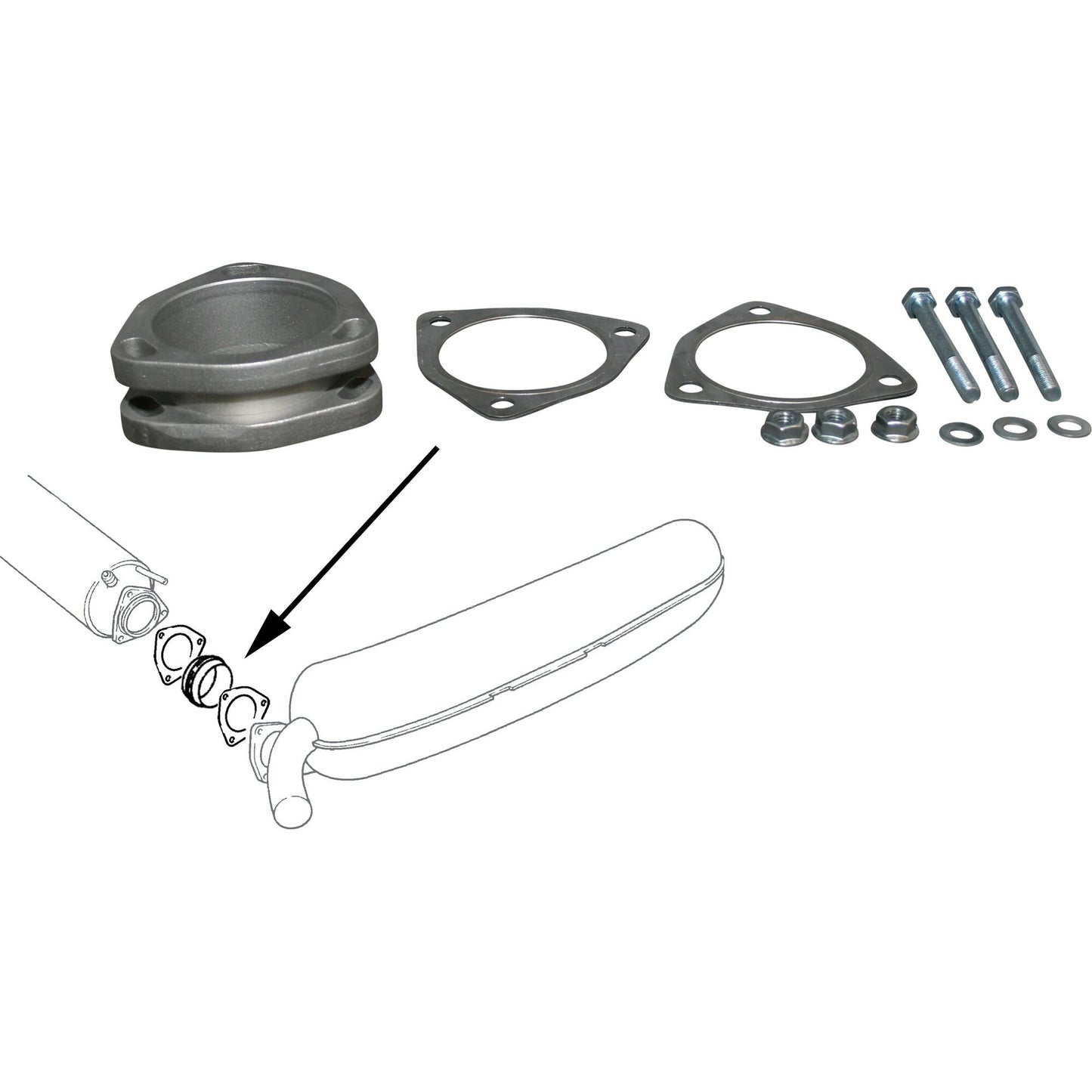 Porsche Exhaust Adaptor Kit - 911 73-89 1620650200