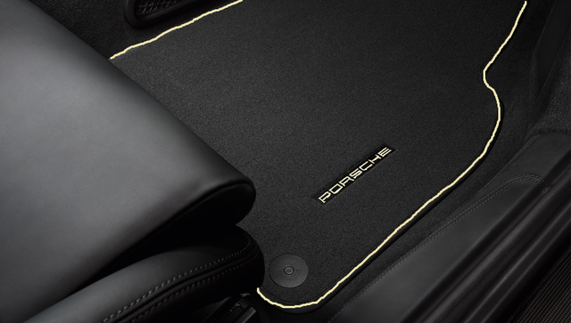 Porsche Floor Mats - Black - Chalk - 98155161310QUS - 981 - 982 13-23 - 991 12-18 98155161310QUS
