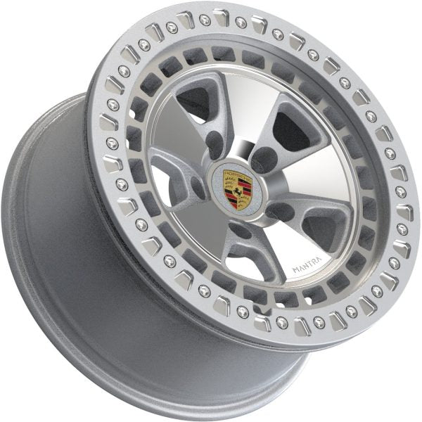 Porsche Fox Forged Beadlock Wheel Silver & Machined 18x9 - Cayenne FOX-FORGED-BEADLOCK-1890-5130-20-SM