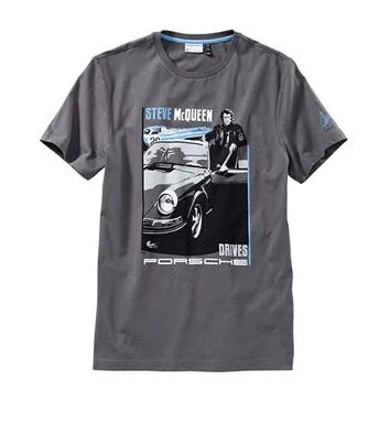 Porsche Genuine Porsche Steve Mcqueen T-Shirt Ice Blue - WAP94600M0F WAP94600M0F