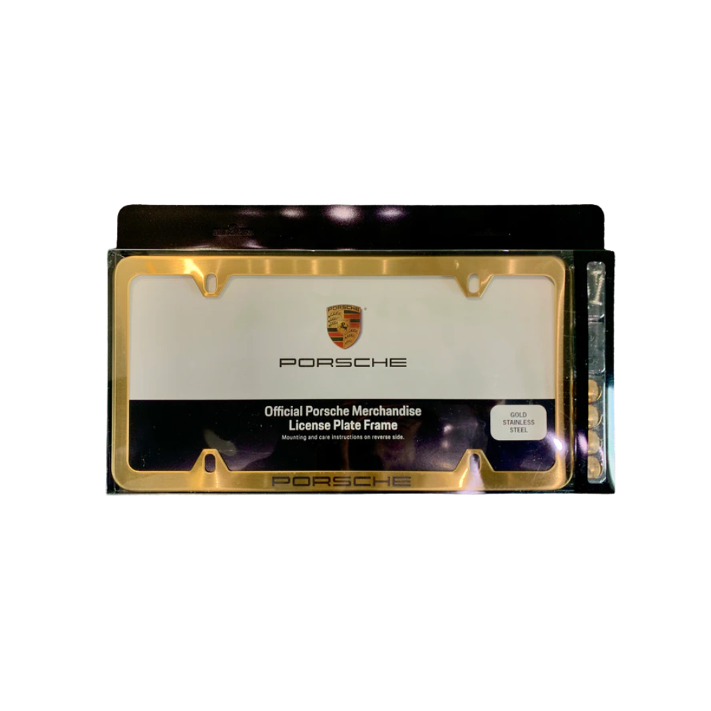 Porsche Gold Plated 4 Hole Slimline Laser Etched - PNA70300603 PNA70300603