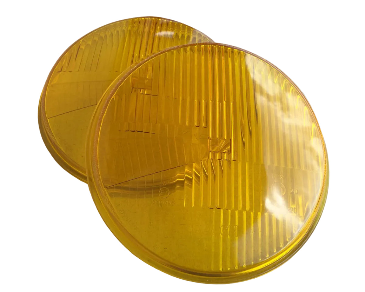 Porsche H4 Headlights Glass Lens Yellow - 911/930/912/912E 65-94 LNS-1-305-614-005-1