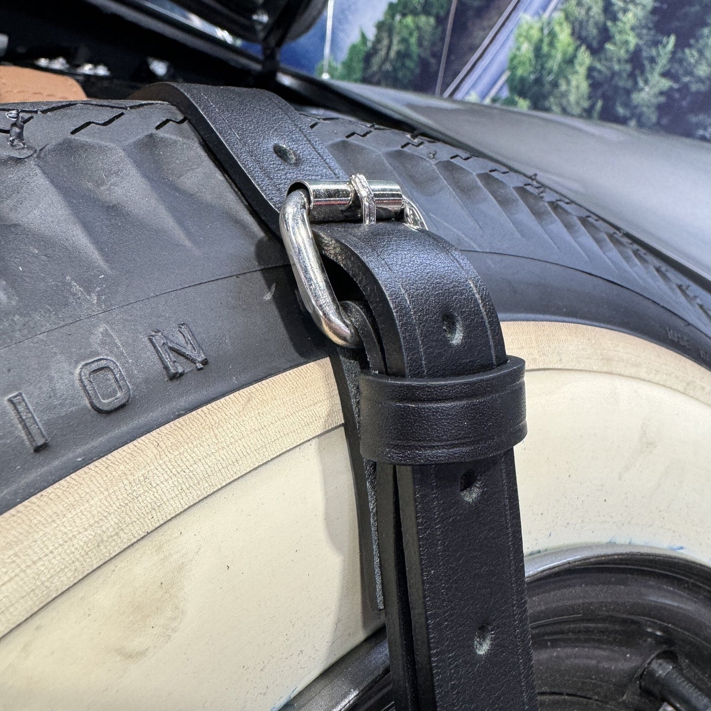 Porsche Leather Strap For Spare Wheel - Black - 356 50-65 1689811200