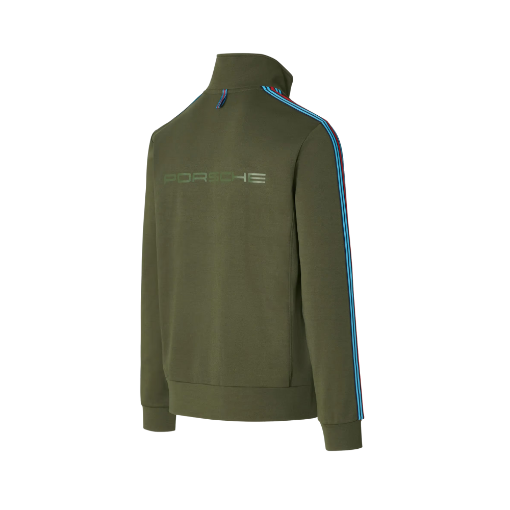 Porsche Martini Racing Zip Up Mens Sweat Jacket - Olive Green
