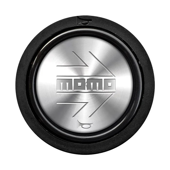 Porsche Momo Arrow Horn Button Flat Lip - Silver - Chrome Logo HORN/SM/SILVER