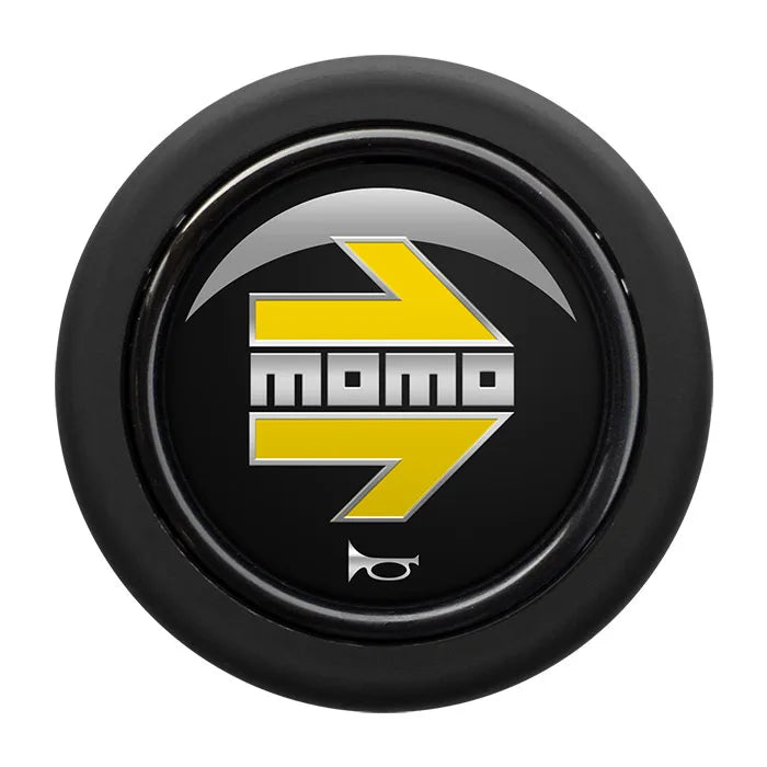 Porsche Momo Arrow Horn Button Round Lip - Yellow And Chrome Logo HORN/LG/PRO