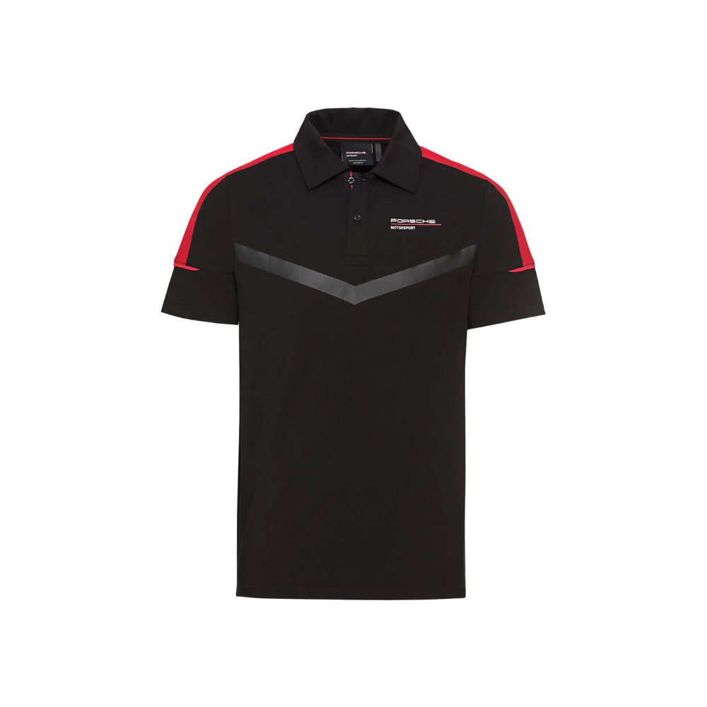 Porsche Motorsport Collection Fanwear Polo Shirt Black/Red - Men's - Large WAP12500L0NFMS