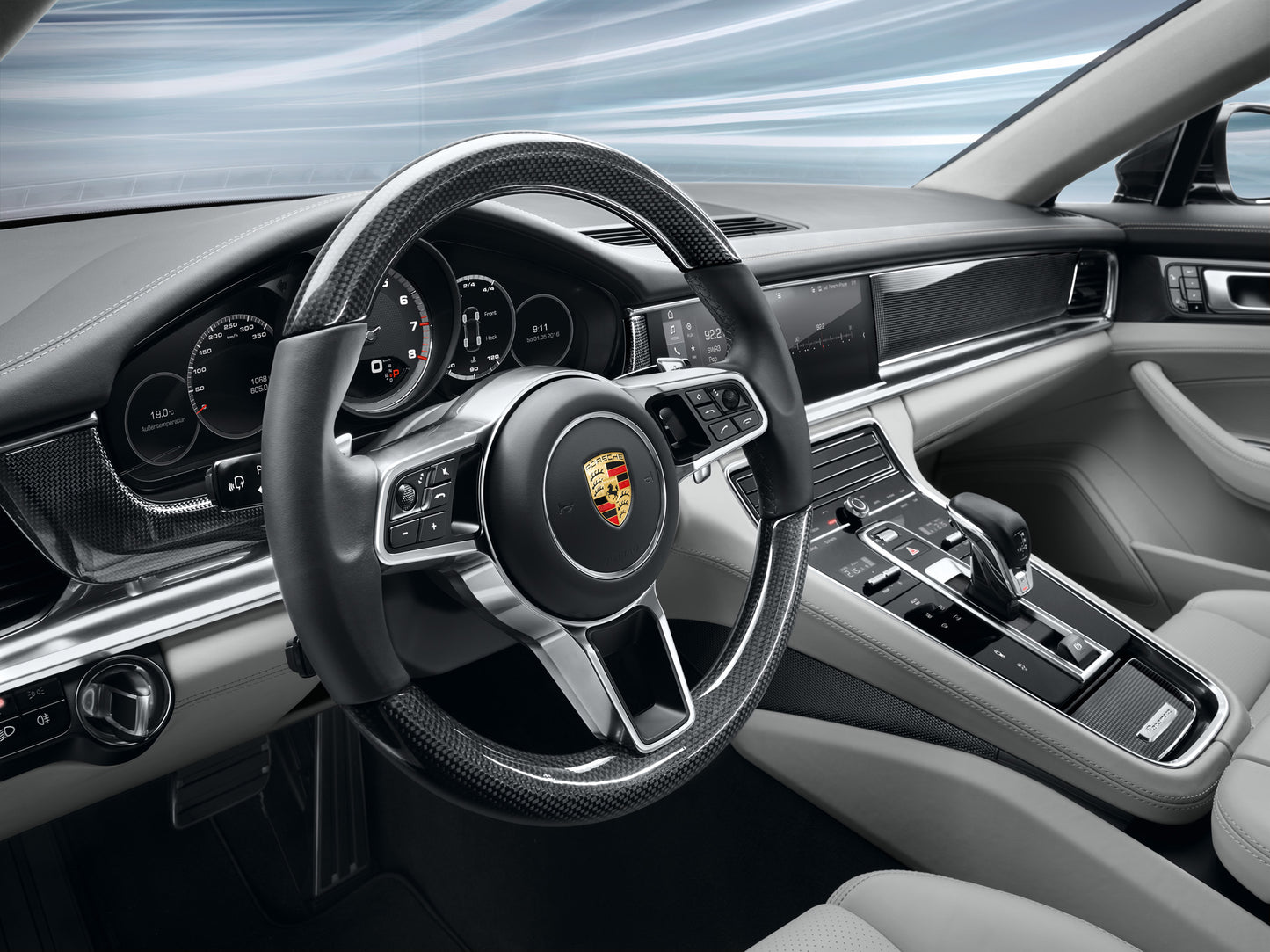 Porsche Multi Function Sports Steering Wheel In Carbon - 9710444048U7 - Panamera 9710444048U7
