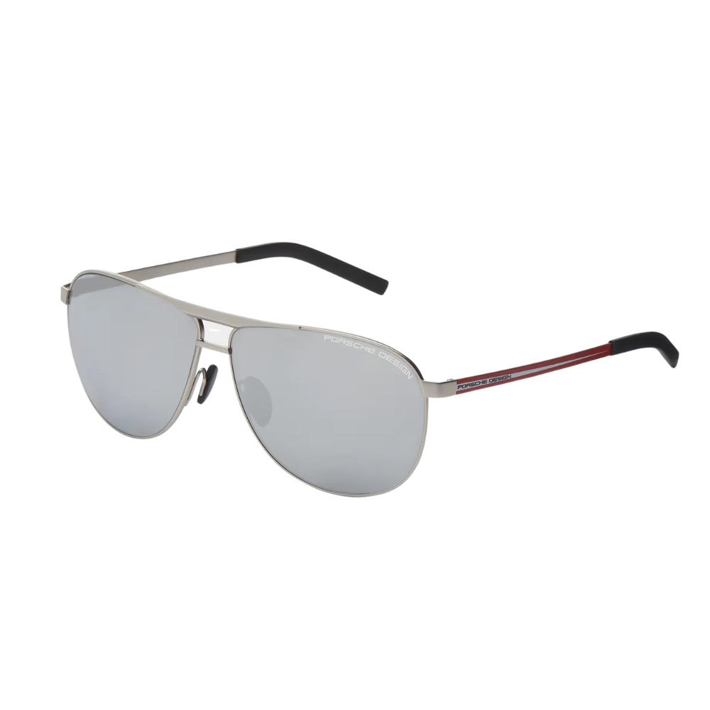 Porsche 917 Salzburg P'8642 Silver Mirrored Lenses Sunglasses