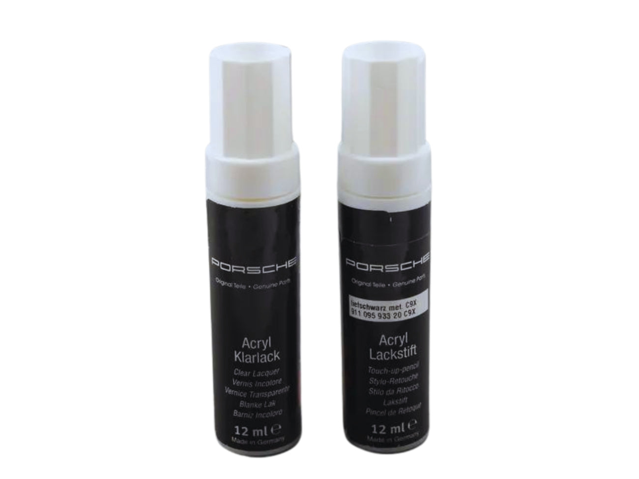 Porsche Paint Touch-Up Applicator Jet Black Metallic 12ml - Cayenne/Macan 11-15 91109593320C9X