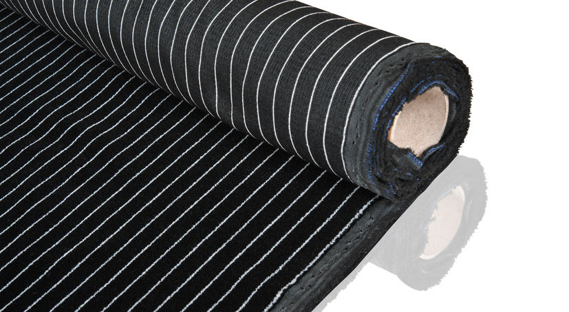 Porsche Pinstriped Velour Black 2x1.5m - 911/924/944/928 77-90 PCG-000-000-10-7BN