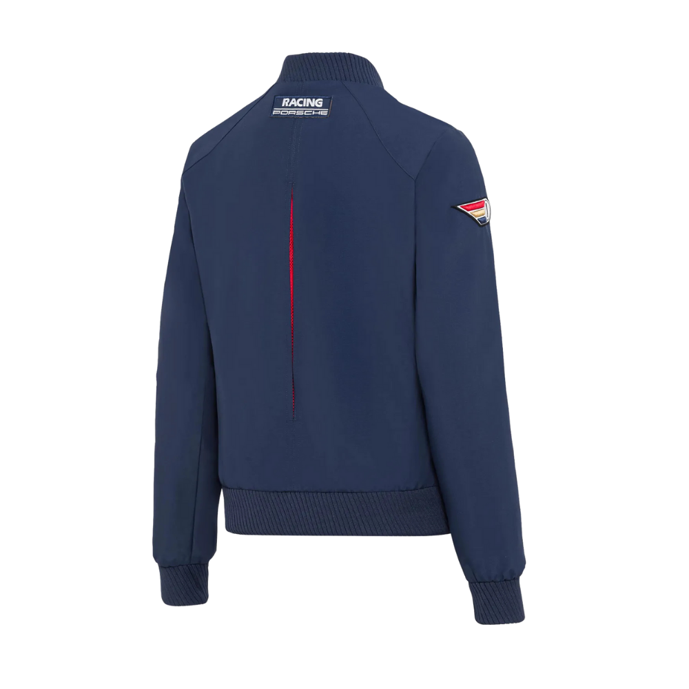 Porsche Racing Baseball Collar Womens Jacket - Blue