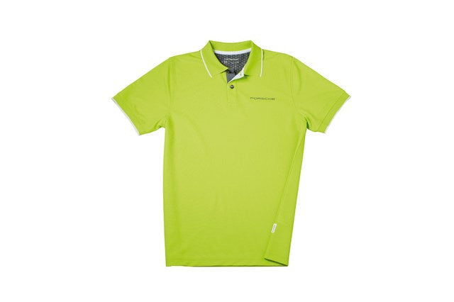 Porsche Sport Mens Green Pullover Golf Polo Shirt - Medium