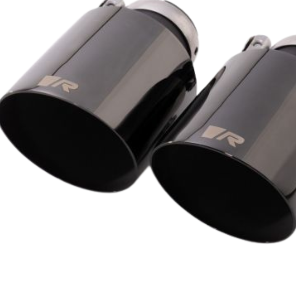 Porsche Stainless Steel Tail Pipe Set - 102mm Black Chrome 0446-70SGBR