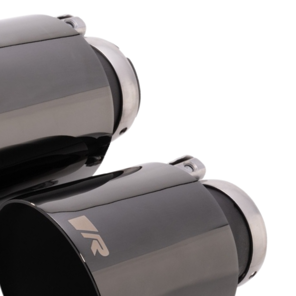 Porsche Stainless Steel Tail Pipe Set - 115mm Black Chrome 0026-80SABR