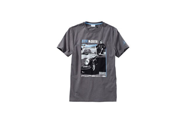 Porsche Steve McQueen Mens Pullover T-Shirt - Large