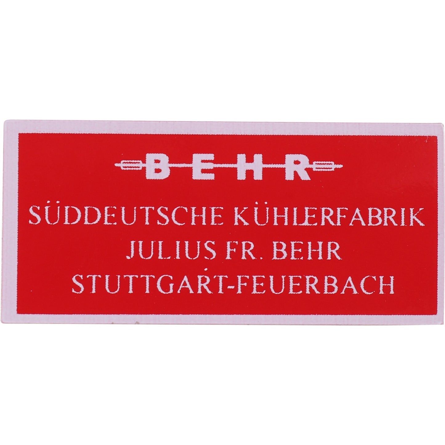 Porsche Sticker Behr - Süddeutsche Kühlerfabrik - 356B T6 62-63 - 356C 64-65 1601503700