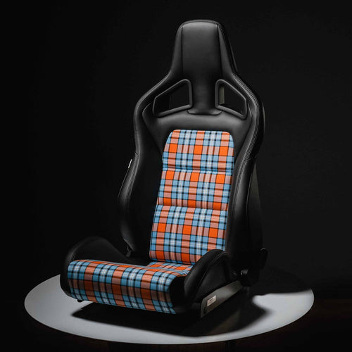 Porsche Tartan Fabric Gulf Themed - 1 Meter MAT-GULF