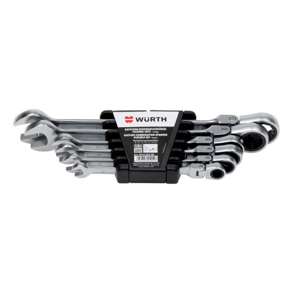 Porsche Zebra Powerdriv Ratchet Combination Wrench Assortment 6 Pieces 071426350